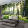 Custom wallpaper wall mural 3d green forest scenery design for living room home wall decoration