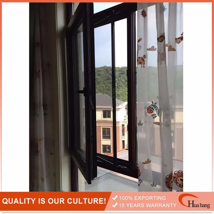 2017 Hot Sale French Aluminum Double Glazed Casement Window With Built In Blinds