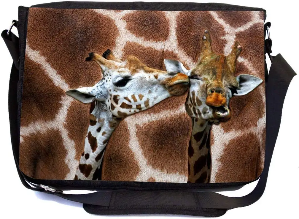 Giraffe Watercolor illustrationLaptop Case Canvas Pattern Briefcase Sleeve Laptop Shoulder Messenger Bag Case Sleeve for 13.4-14.5 inch Apple Laptop Briefcase