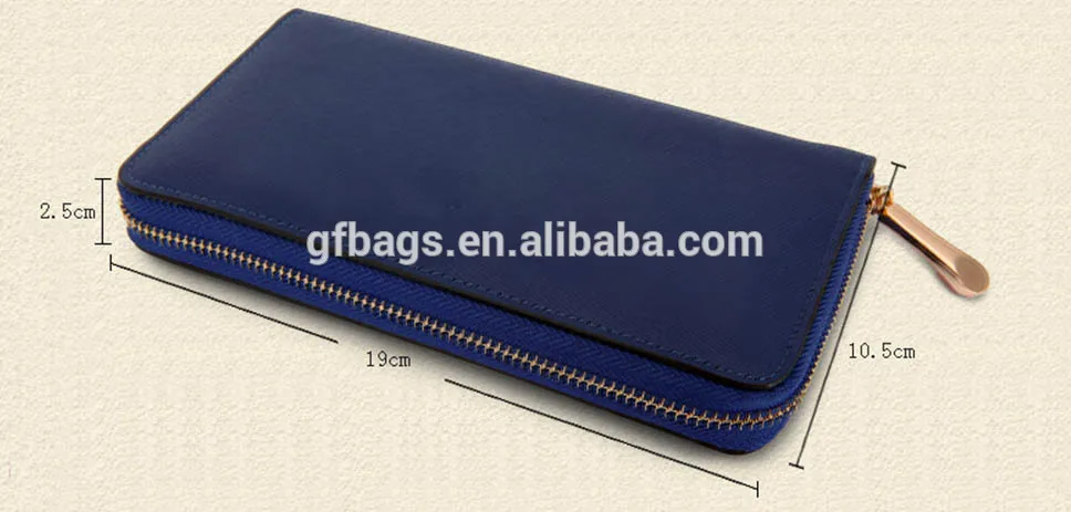 2018 Hot Sale Navy Blue Embossed Leather Wallet