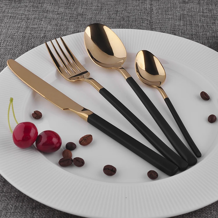 Royal Prestige Luxury Tableware Stainless Steel Flatware Cutlery Black
