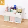 new type plastic makeup organizer with three drawers