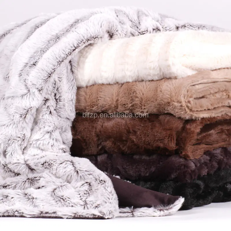 Decorative Reversible Faux Fur Mink Throw Blanket 50 X60