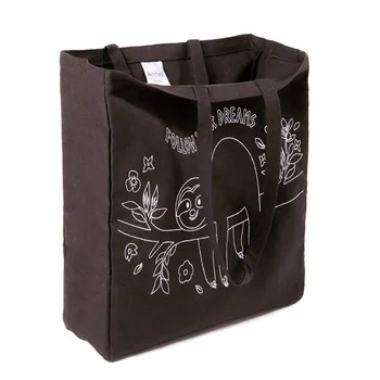 large black canvas tote bag