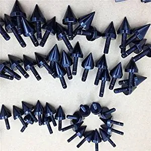 XKMT GROUP Motorcycle Black Universal Spike Socket Head Bolt Button Head Bolt Flange Bolt Nylon Removable Rivets Fuji-lock Nuts Fairing Bolt Windscreen Fasteners For Kawasaki Ninja EX250 ZX14 ZX9R