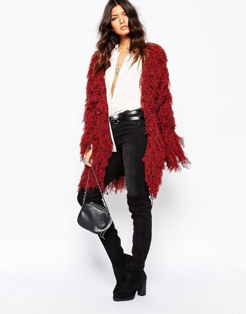 Women Shaggy Fur Jacket 100% Acrylic Faux Fur Poncho - Buy Fox Fur ...