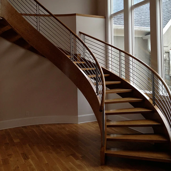 Steel End Cap Wooden Indoor Stairs Curved Stair Railing Kits - Buy Curved Stair Railing Kits ...