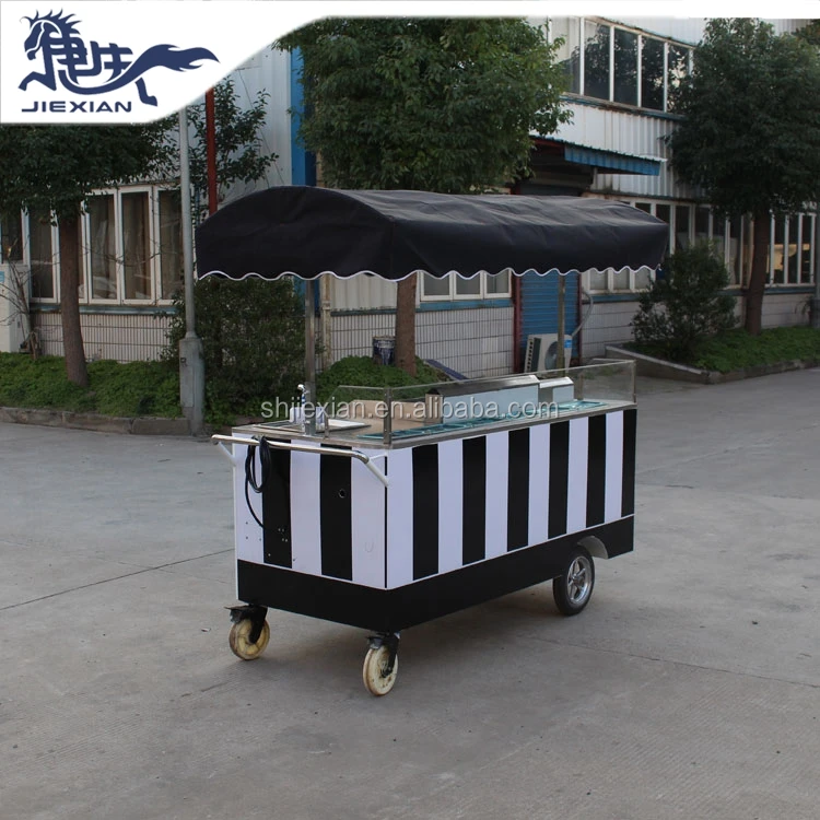Street hand push vending ice cream cart for sale