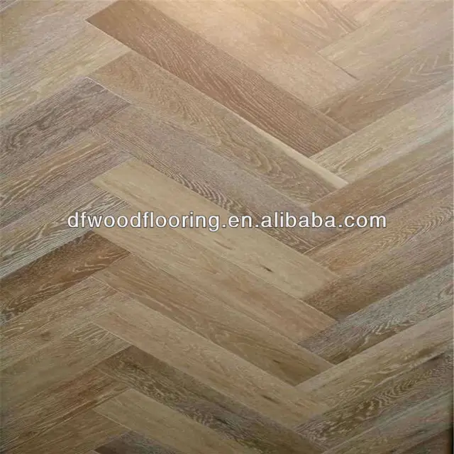 Wire Brushed White Oak Herringbone Parquet Solid Wood Flooring Wire Brushed White Oak Herringbone