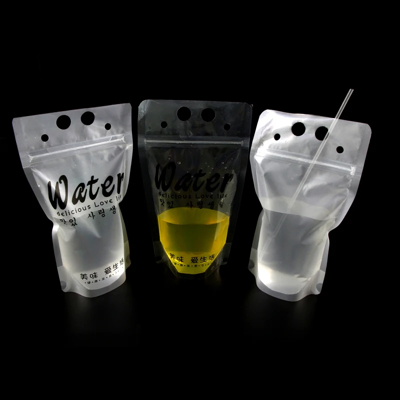 Customized Clear Stand Up Plastic Juice Beverage Drink Packaging