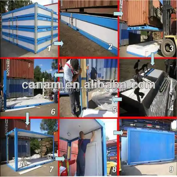 Collapsible Modular Portable flatpack container cabin kits