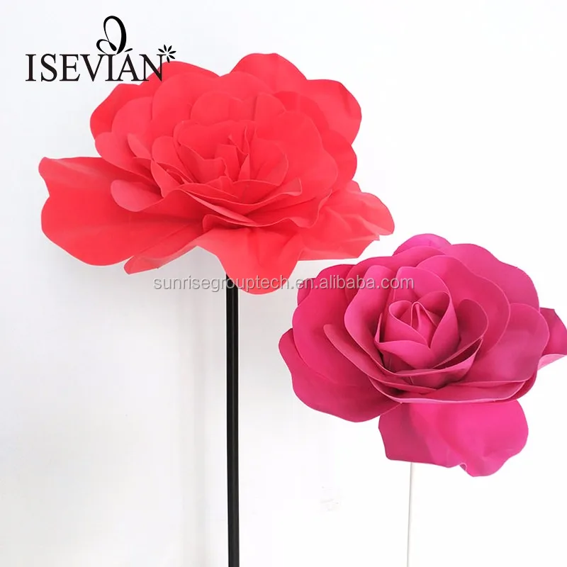 Isevian Large Artificial Flower Heads Giant Pe Foam Rose Flower Head