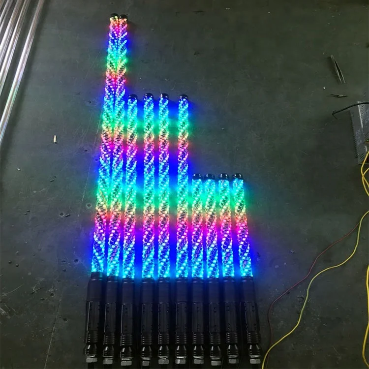 Rainbow Function Coiled Led Custom Atv Whip Flags By Remote Control 4ft