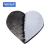 BestSub Sublimation Custom Flip Sequin Fabric Adhesive Hearts Black with White BJLP1922H-K