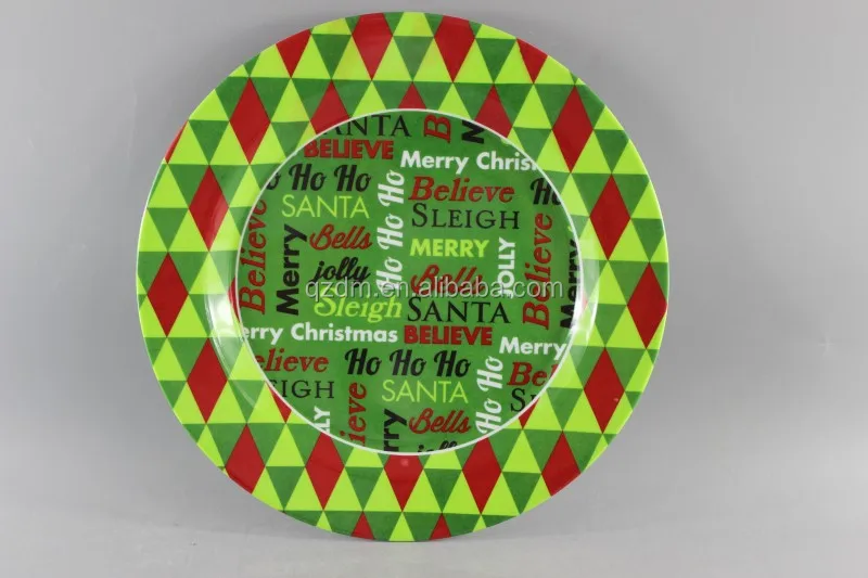 11"Melamine Christmas Plate, Xmas Melamdine dinner plate