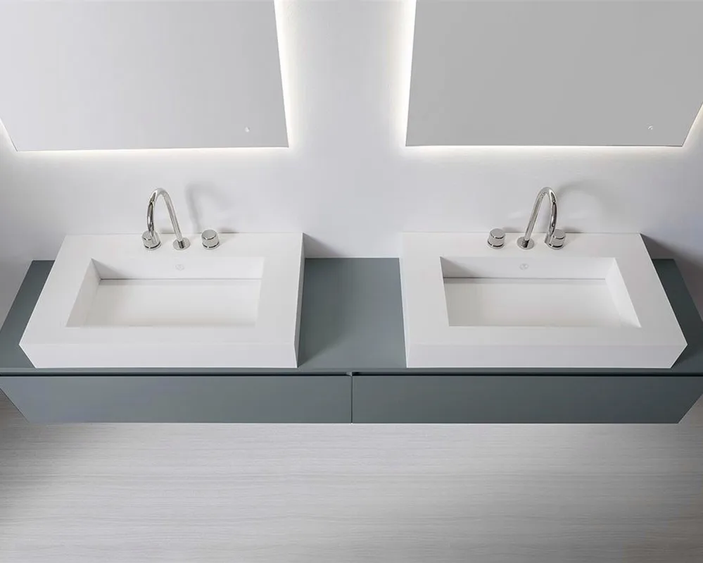 2022 Vermont Modern Double Basin Green Color Bathroom Vanity