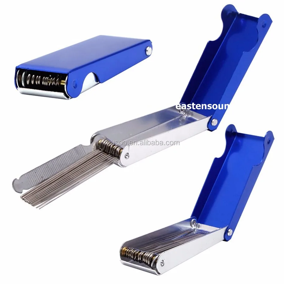 1 Set Blue Metal Guitar Part Long Shaft File Guitar Saddle W/nut Polish