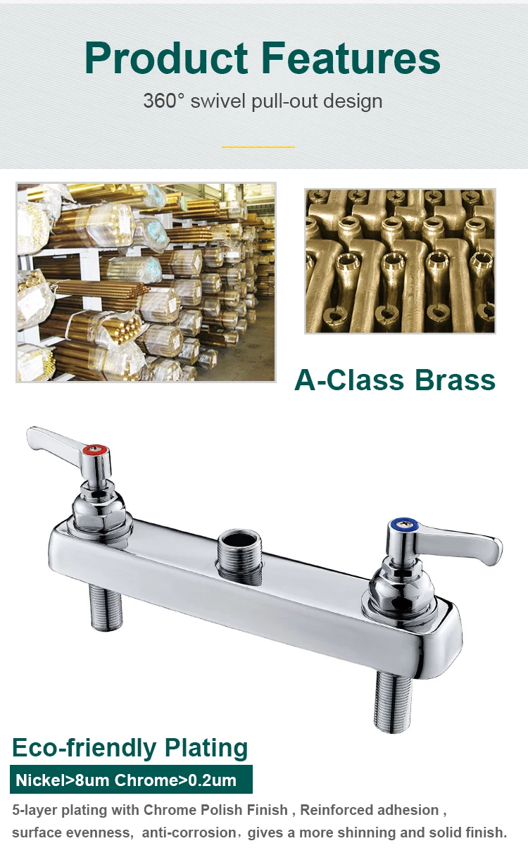 Brass contemporary deck mounted workboard faucets water tap