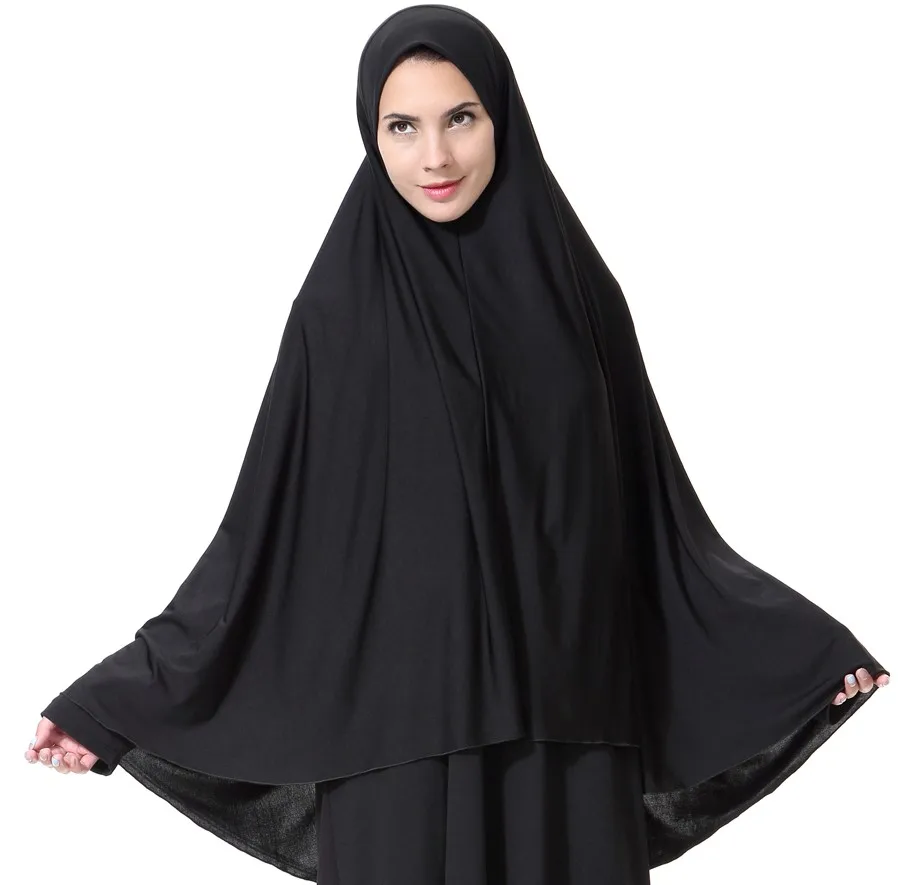 Black Long Silk Muslim Arab Women National Hijab - Buy Black Long ...