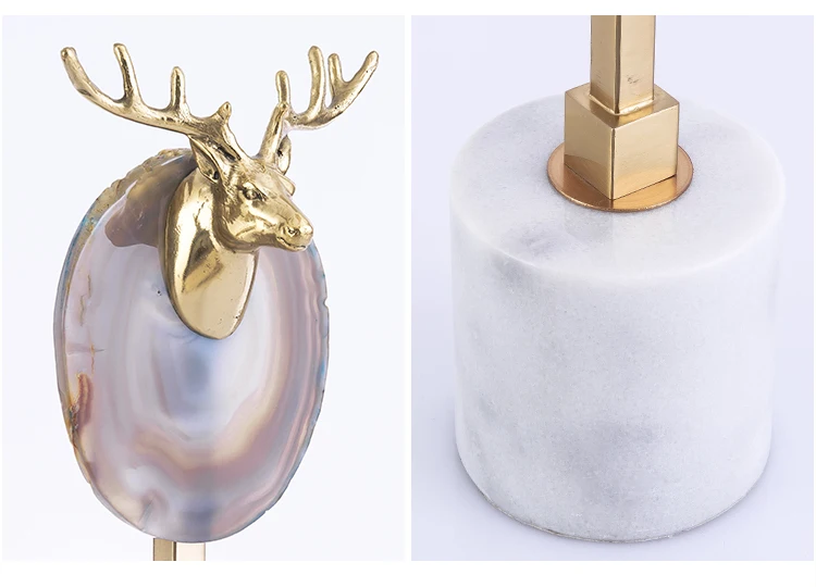 Agate Bronze Bulk Deer Antlers Home Hotel Decoration Marble