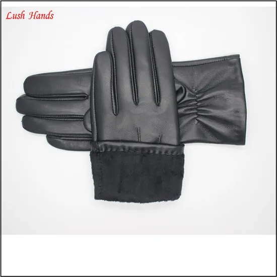 wholesale winter synthetic leather gloves lady