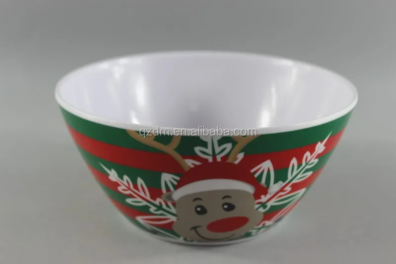 6" Christmas Melamine Xmas Salad Bowl