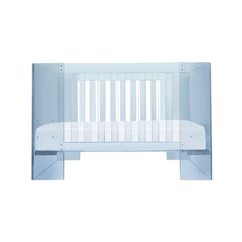 Baby Furniture Screw Assemble Transparent Blue Acrylic Baby Crib