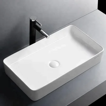 Rectangular Bathroom Semi Recessed Vanity Basin - Buy Bathroom Basin ...