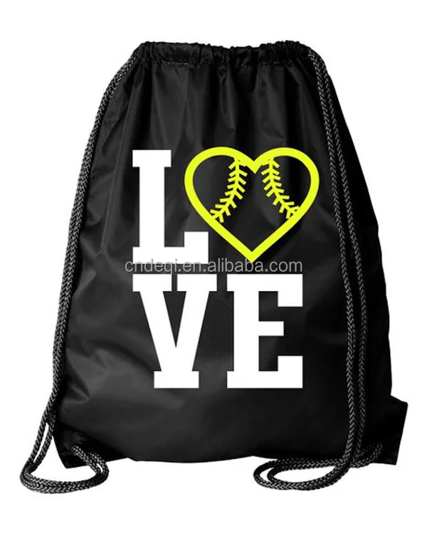 Love Softball Drawstring Bag With Heart Image American Market Fashion Personalized Sports Backpack Love Softball Drawstring Bag With Heart Image American Market Fashion Personalized Sports Backpack