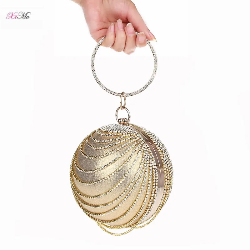 sphere clutch bag gold