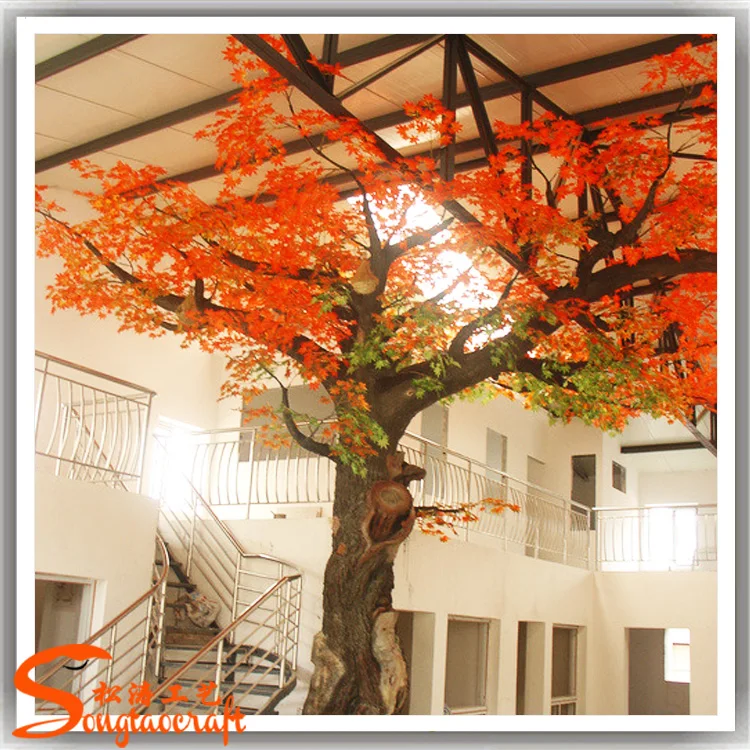 Indoor Decor 10ft Decorative Fake Autumn Tree Artificial Red Maple Tree
