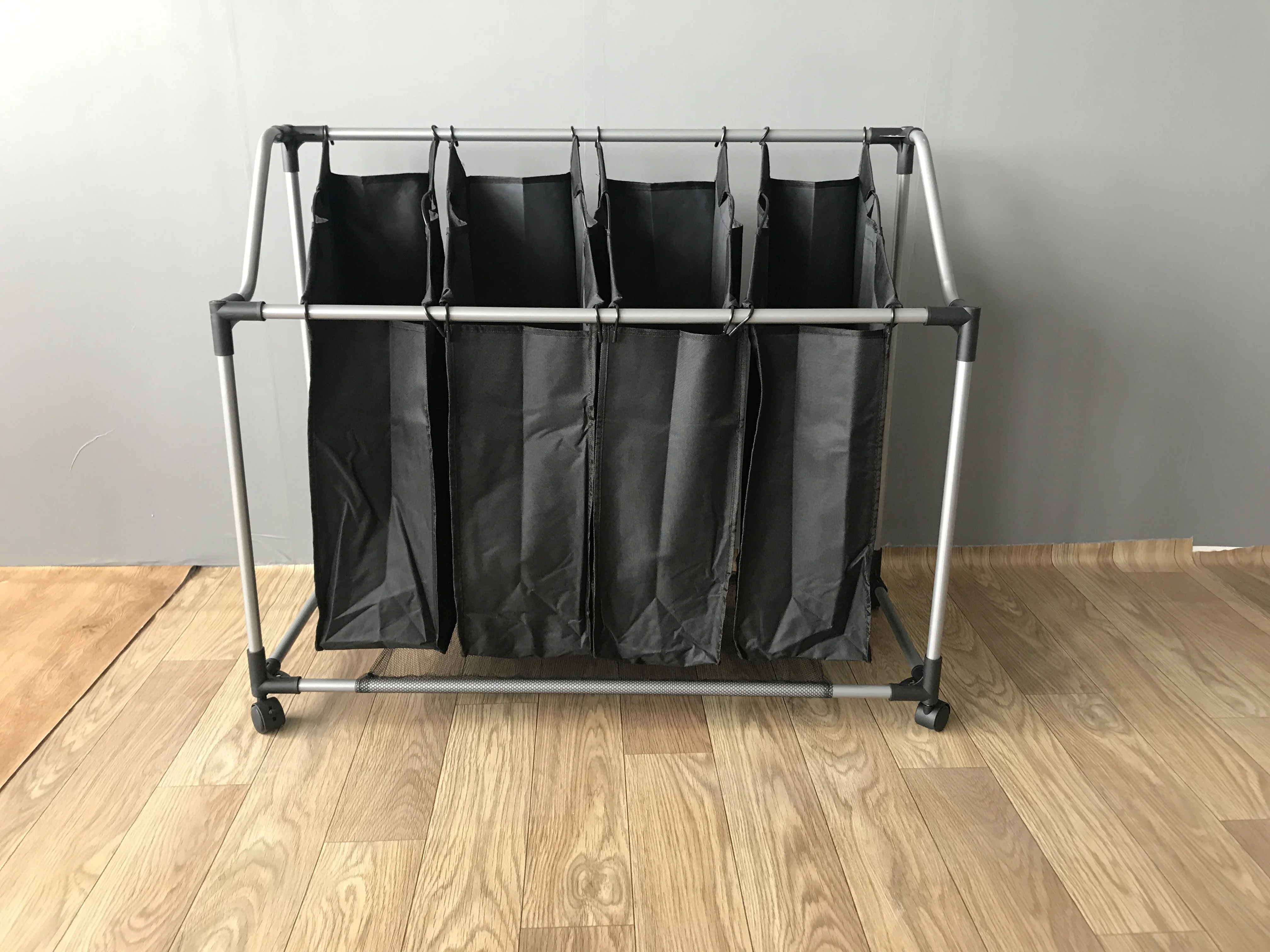 2019 High Quality 4bag Rolling Laundry Sorter Storage Cart With Wheels
