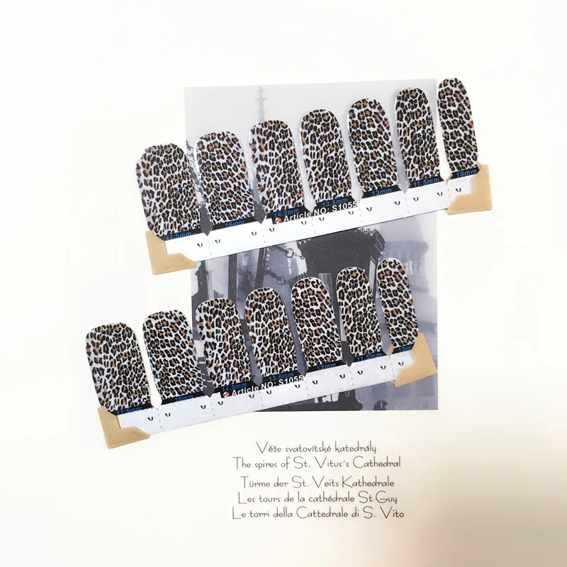 Leopard Sexy Nail Arts Sticker 14 pcs set Waterproof Nail Decal Art Sticker Gel Polish