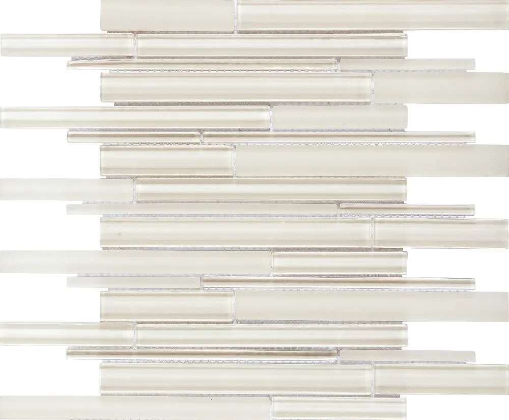 Strip cararra white marble mix super white glass wall mosaic