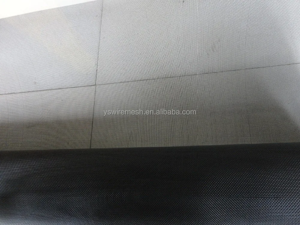 Black coated SS wire mesh/black coated stainless steel wire mesh window door screen mesh