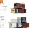 Long life cycle Multi-storey prefab Living Container Construction for camp