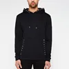 men custom high quality stud pullover hoodie blank black sweatshirt
