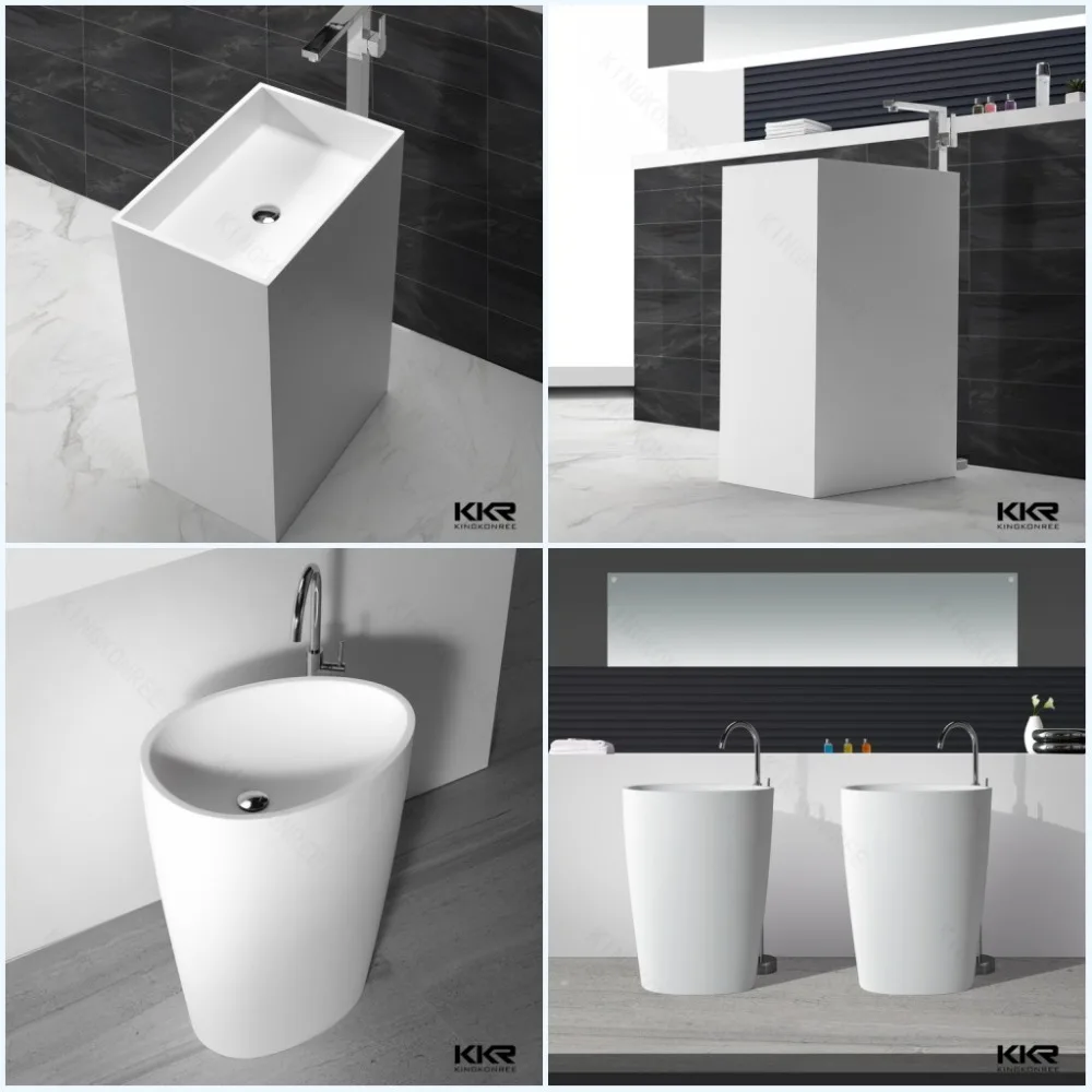 Solid Surface Pedestal Wash Basin Stand Alone Wash Basin Buy Stand