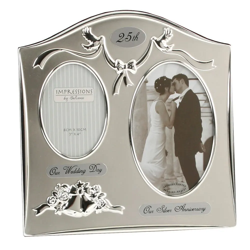 Buy Two Tone Silverplated Wedding Anniversary Gift Photo Frame - "30th