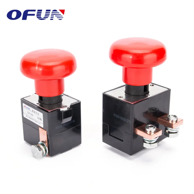 OFUN High Quality 250A 125A 80V Mini Emergency Push Button Switch