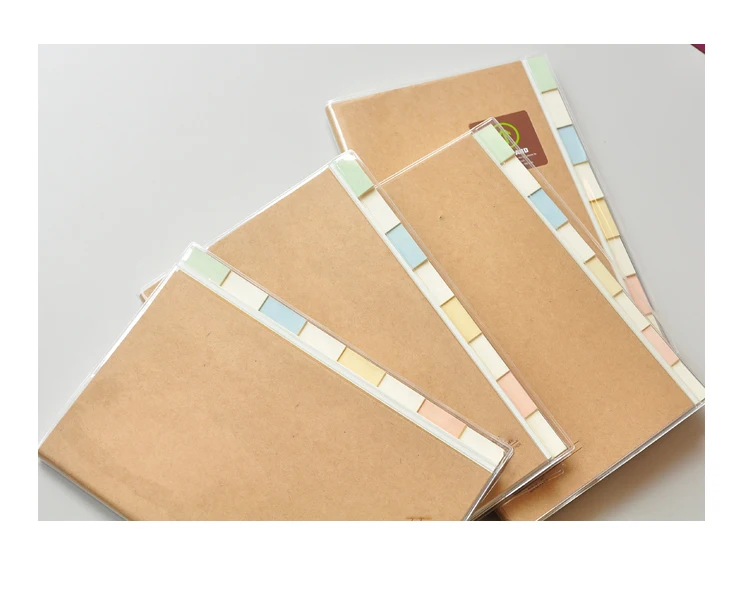 New Design Stationery Supplies Plastic Cover B5 Notebook With Colored Index Tab Divider