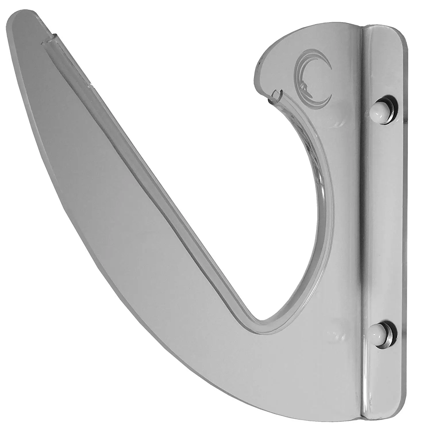 World's Best Clear Acrylic Surfboard Wall Racks - 45 Degree Angled Style. Complete With Clear Anti-Ding Pads. Holds Any Surfboard! Tested over 150lbs! These are 3/8" THICK, thicker than the green ones or others. Made in USA NOT China as others! From OnTheWallRacks.com