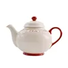 new Australia white tea set with red handle for coffee shop tea shop