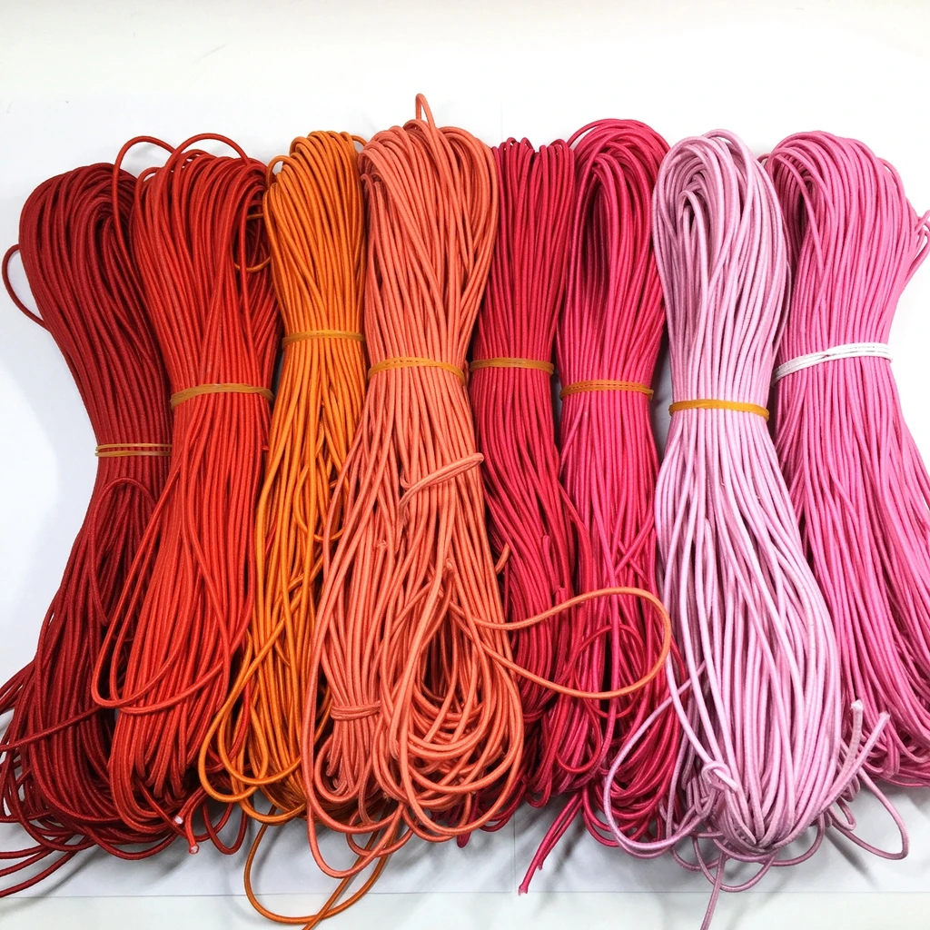 Multi colored round braided 3mm oem elastic cord manufacturer