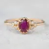 Oval Ruby Engagement 925 Sterling Silver Ring