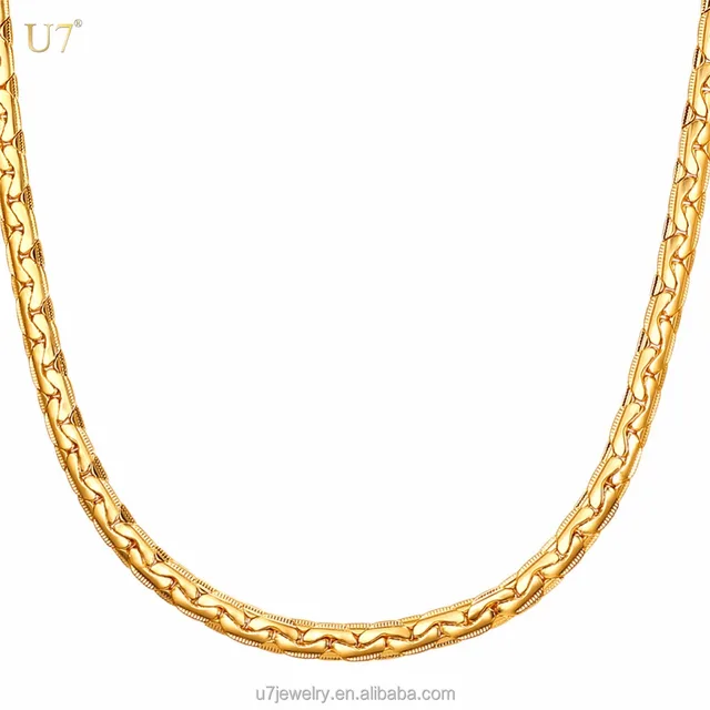 women men necklace jewelry metal snake golden chain gold plated