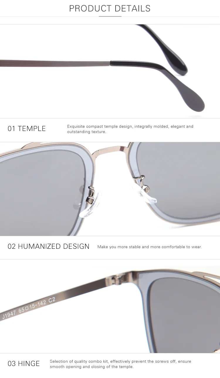 Custom Logo Classic Square Shaped Clear Frame Metal Sun Glasses ...
