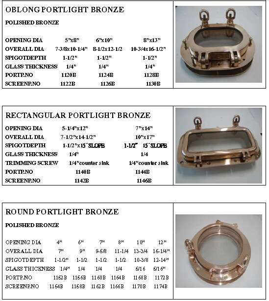 China Boat Rectangular Porthole Boat Windows Marine Porthole Bronze