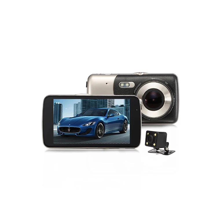4inch Dual Lens Full Hd 1080p 2channel Manual Car Camera Rearview