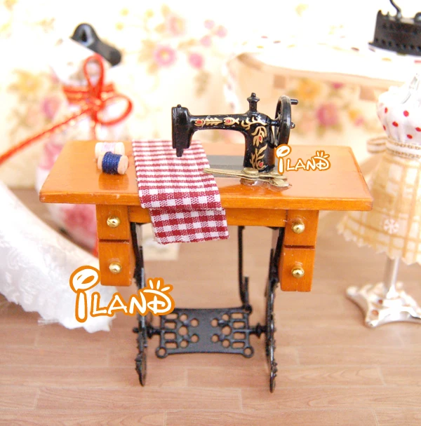 hilo casa de muñecas en miniatura 1:12 sustancia miniatura máquina de coser-tischnähmaschine 